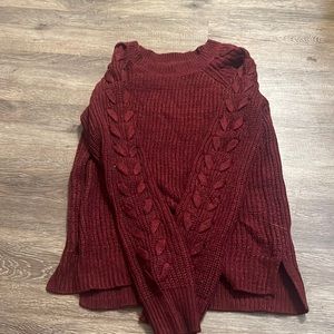 Deep red sweater